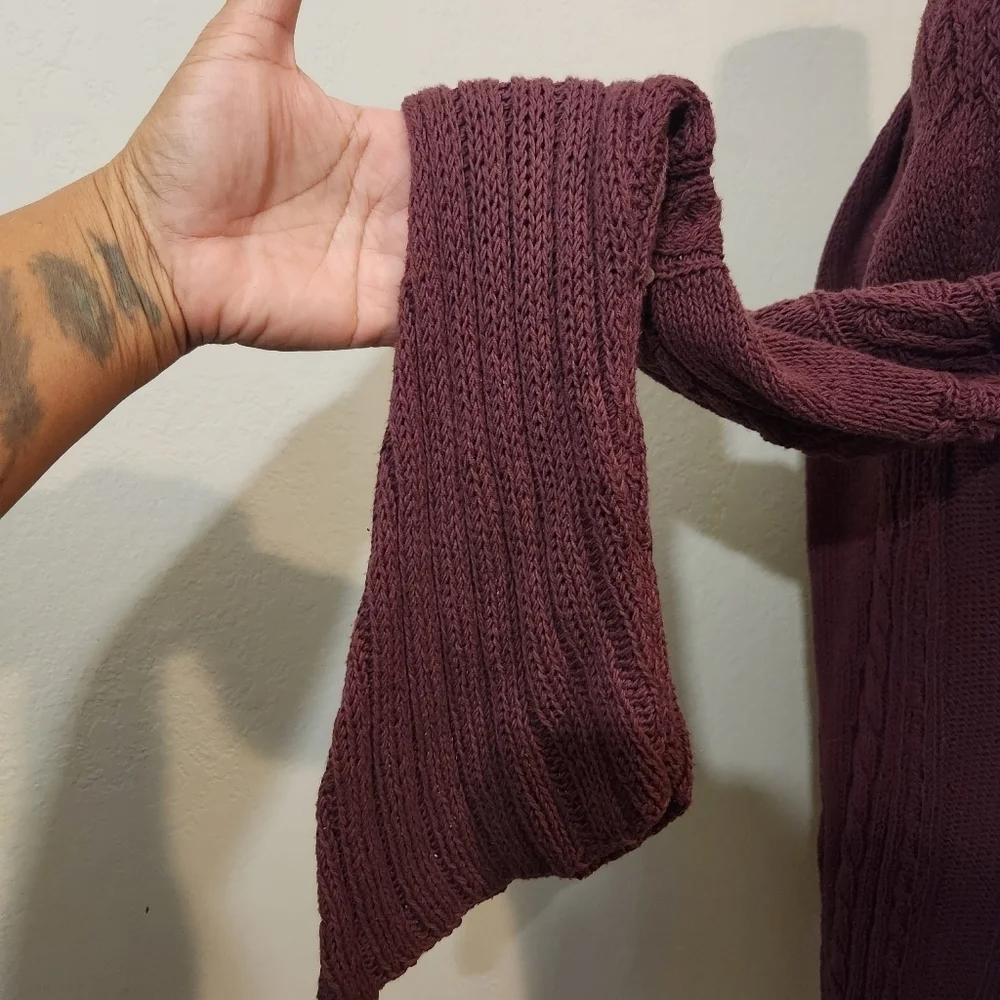ANTHROPOLOGIE MOTH BURGUNDY SKELETON SPINE KNIT CARDIGAN SWEATER SZ S